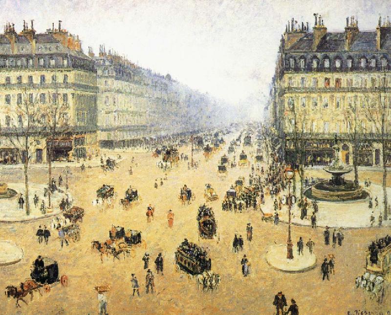 Camille Pissarro Mist of the French Theater Square oil painting picture